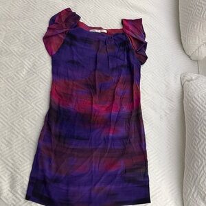 Diane Von Furstenberg Purple and Red Silk Blend Dress